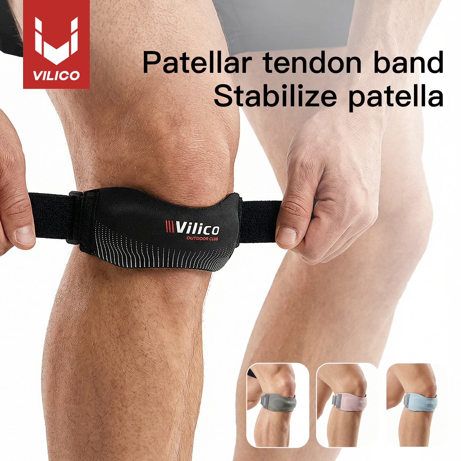 Knee Sleeve Pair - 1pc VILICO Patellar Strap, Knee Protector