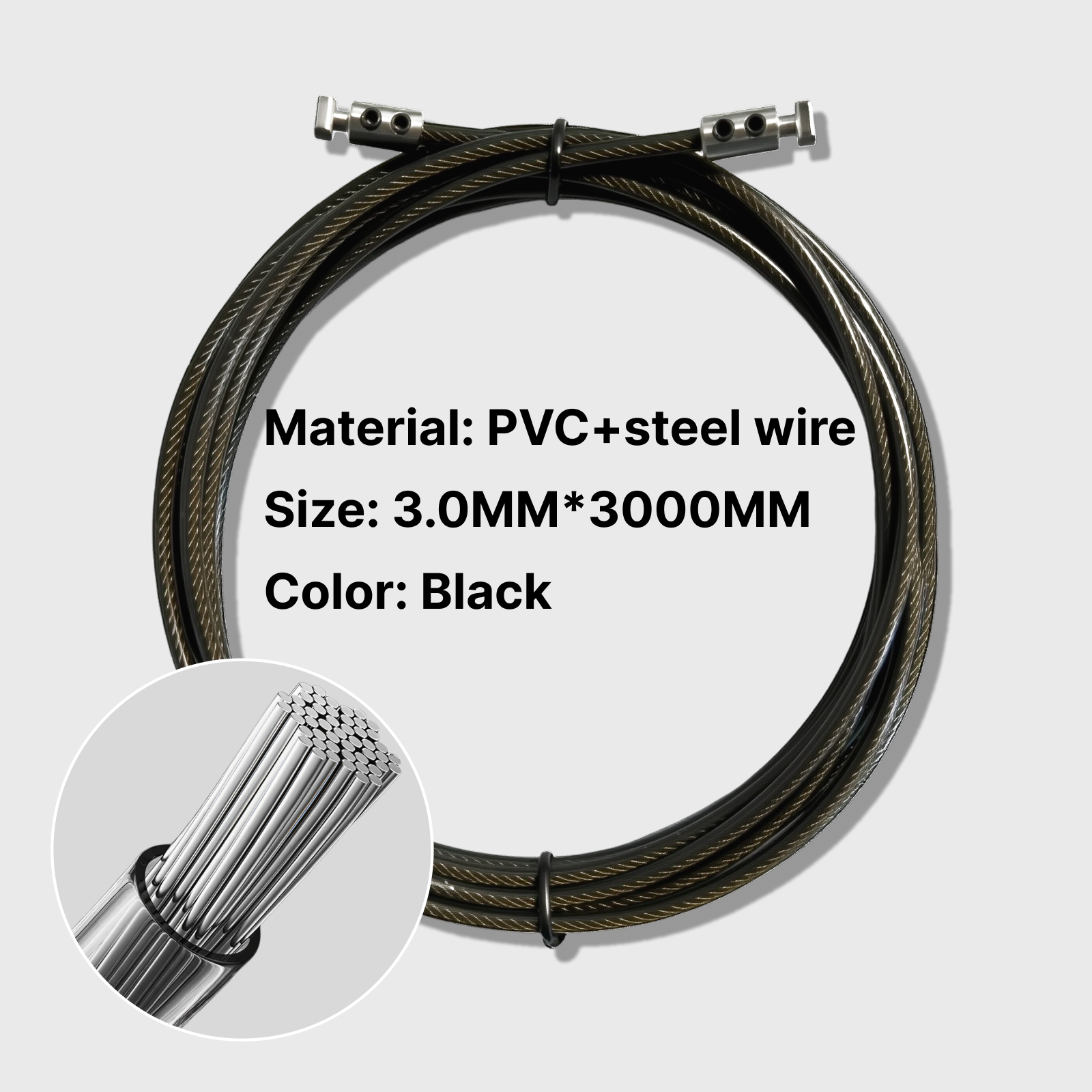 High-strength black PVC-coated - Skipping Rope Pvc avaliação e preço