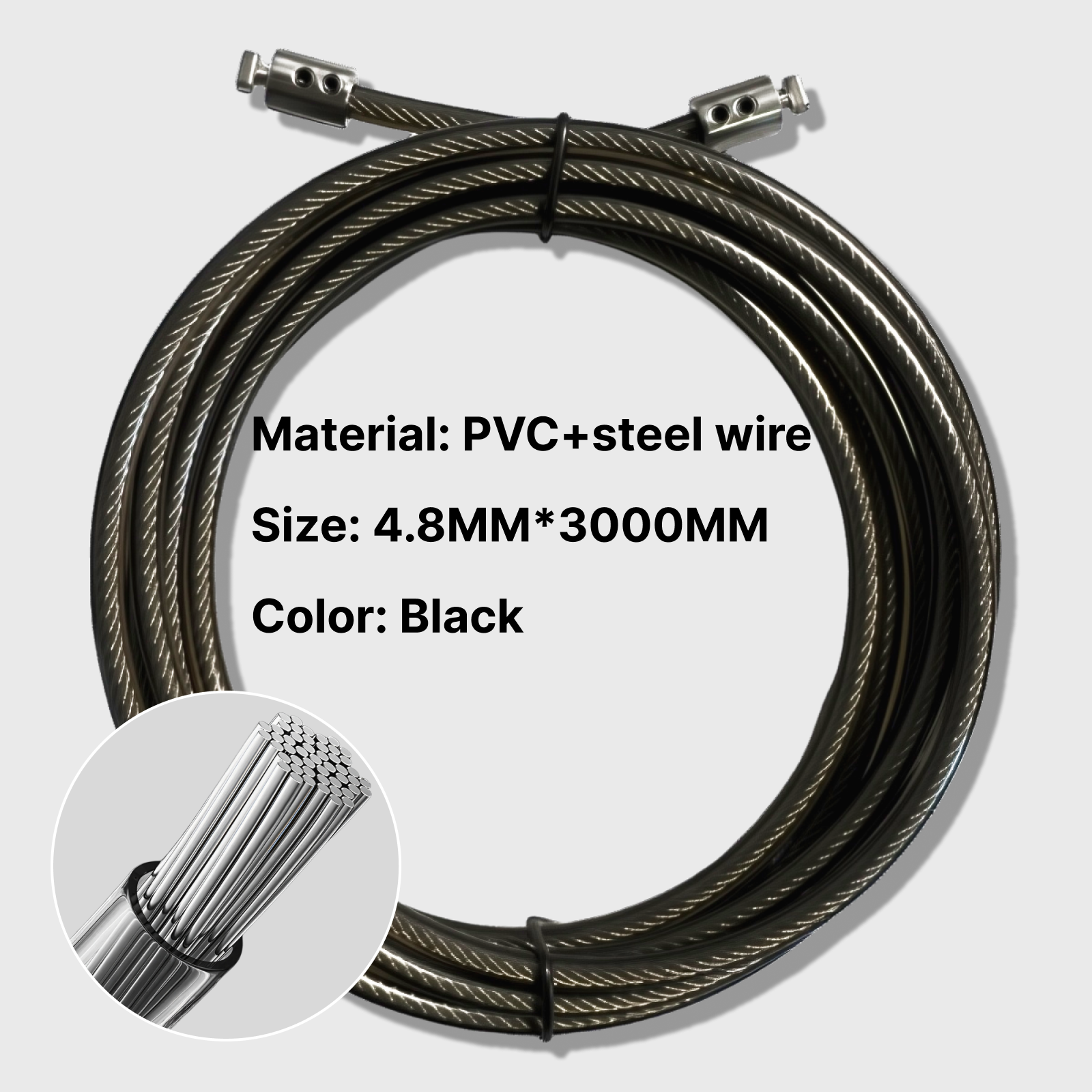 High-strength black PVC-coated - Skipping Rope Pvc avaliação e preço