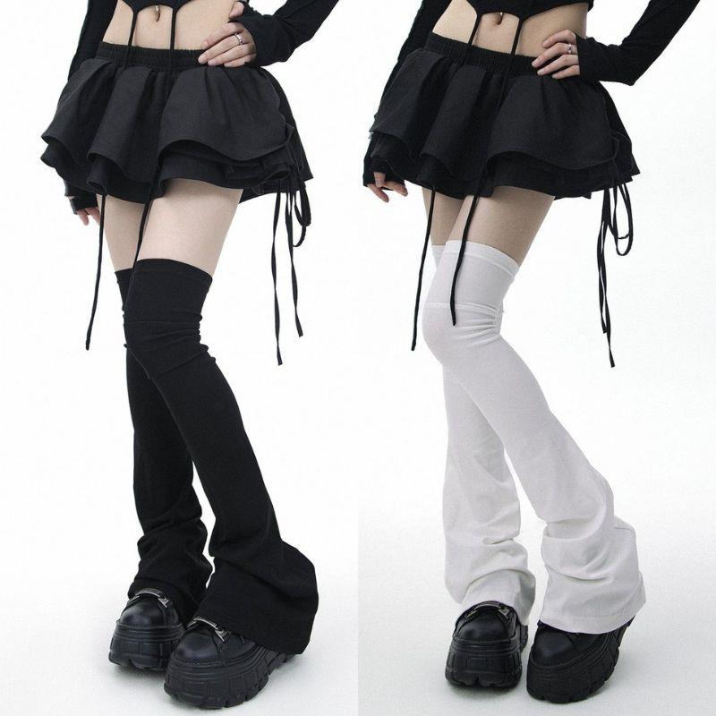 Y2K Leg Stockings Black White  - Knee Sleeve Pair avaliação e preço