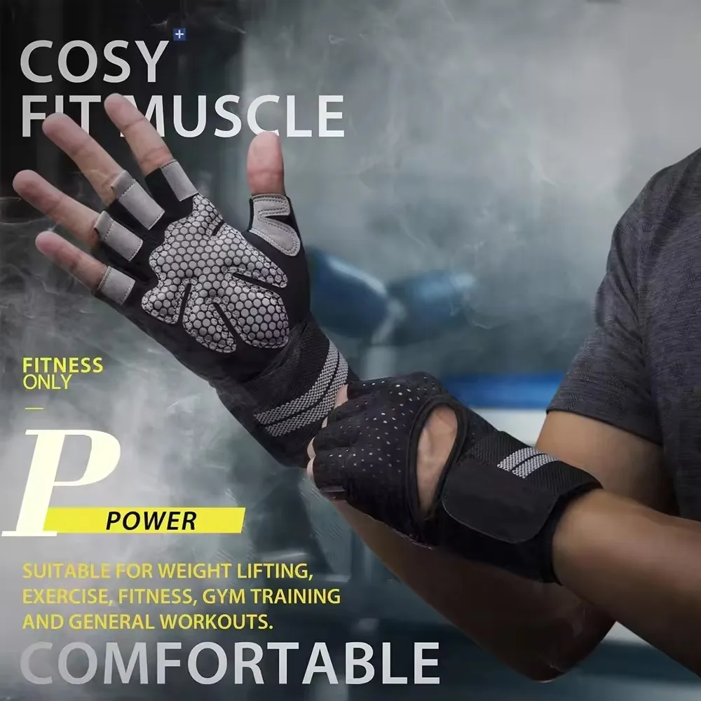 1Pair Half Finger Gym Fitness  - Crossfit Training Gear avaliação e preço