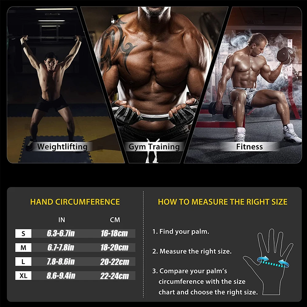 1Pair Half Finger Gym Fitness  - Crossfit Training Gear avaliação e preço