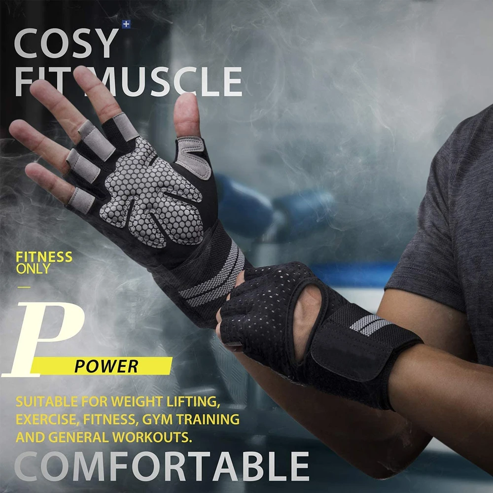 1Pair Half Finger Gym Fitness  - Crossfit Training Gear avaliação e preço