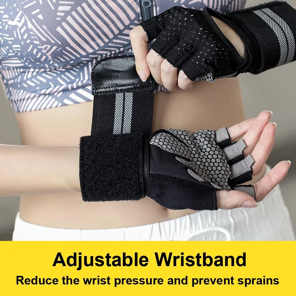 1Pair Half Finger Gym Fitness  - Crossfit Training Gear avaliação e preço