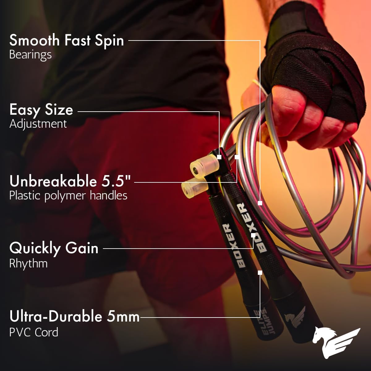 Jump Rope for Boxing, Tangle-F - Skipping Rope Pvc avaliação e preço